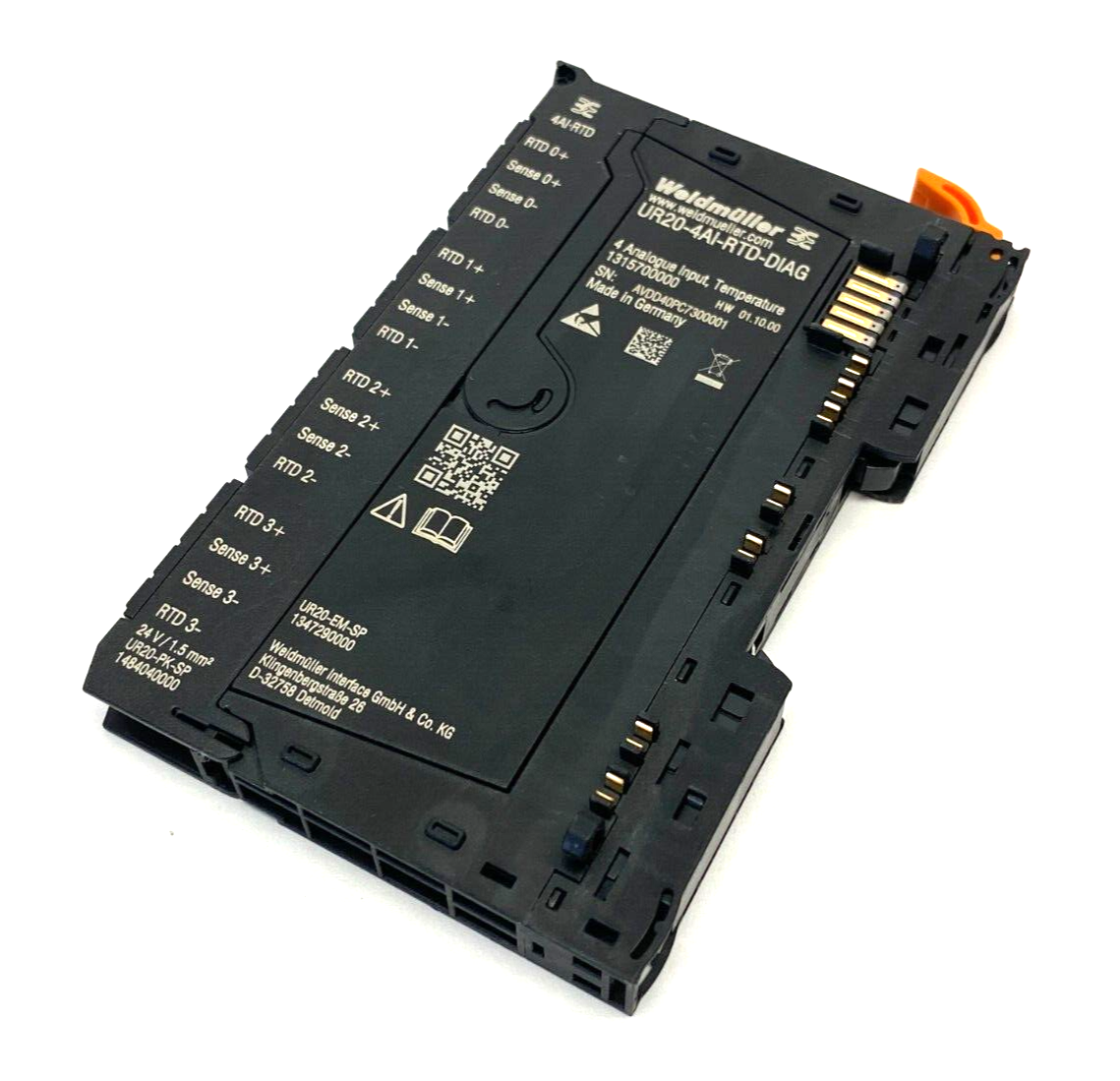 1315700000, UR20-4AI-RTD-DAIG | Weidmüller 1315700000 Remote I/O Temp ...