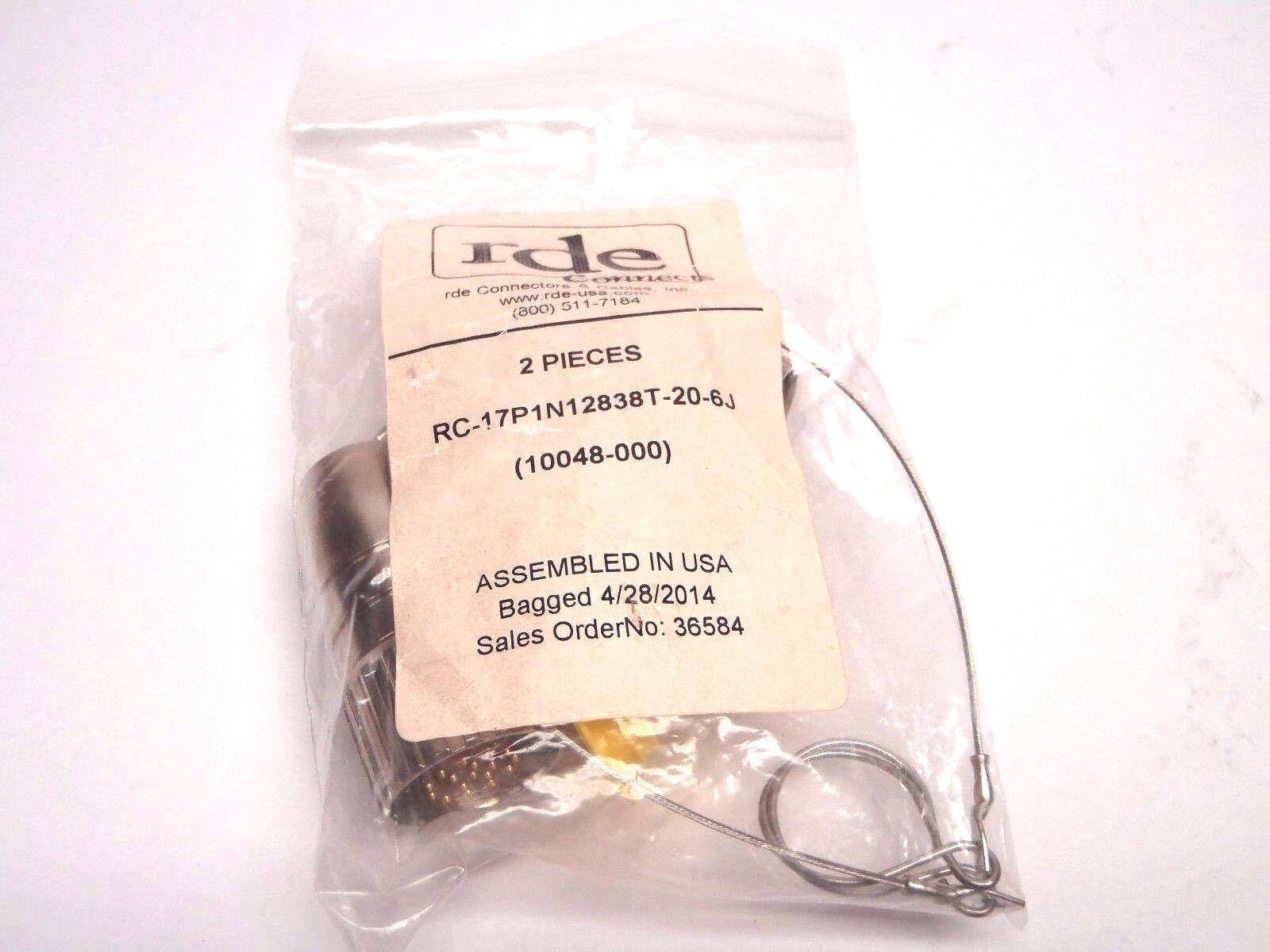 RDE Connects RC-17P1N12838T-20-6J Jumper Plugs 10048-000 LOT OF 2 - Maverick Industrial Sales