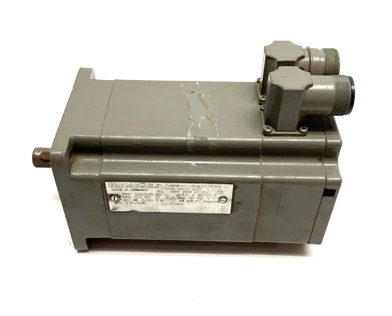 1FT5042-0AF01-1ZZ9 | Siemens Permanent Magnet Servo Motor 3-Phase 3000rpm - Used - Maverick Industrial Sales