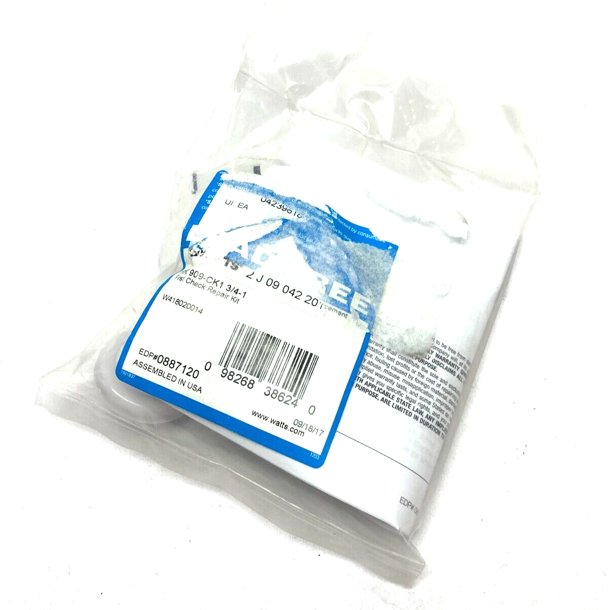 Watts RK 909-CK2 3/4-1 Backflow Prevention Check Valve Repair Kit - Maverick Industrial Sales