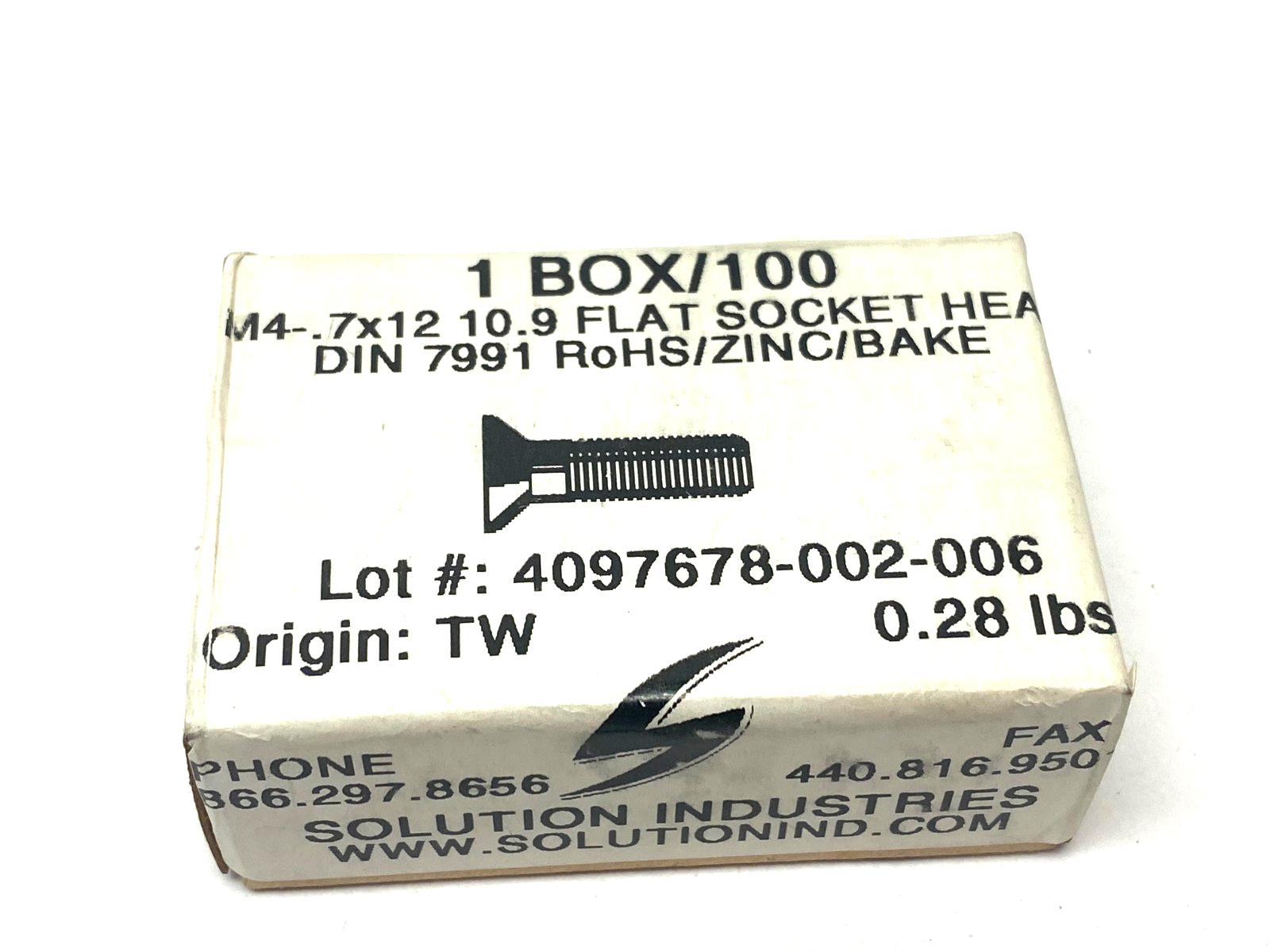 M4-.7x12 10.9 Flat Socket Head Screw DIN7991 BOX OF 100 - Maverick Industrial Sales