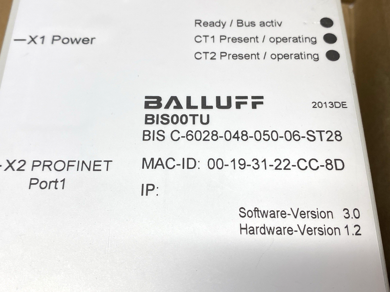 Balluff BIS C-6028-048-050-06-ST28 RFID LF Processor Unit 19.2-28.8VDC BIS00TU - Maverick Industrial Sales
