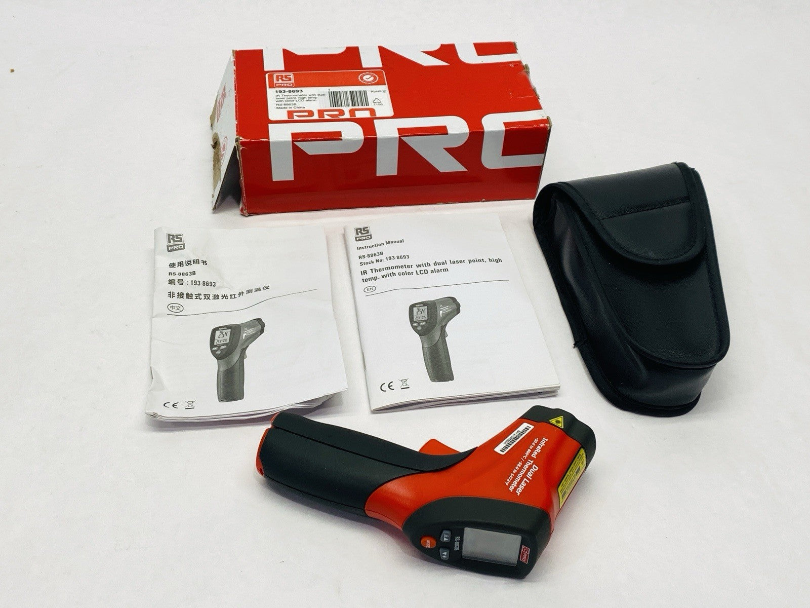 RS Pro 193-8693 Infrared Thermometer Dual Laser Point -50 to 800 C - Maverick Industrial Sales