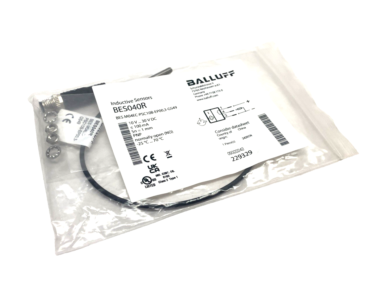 Balluff BES040R Inductive Proximity Sensor M4x0.5 BES M04EC-PSC10B-EP00,3-GS49 - Maverick Industrial Sales