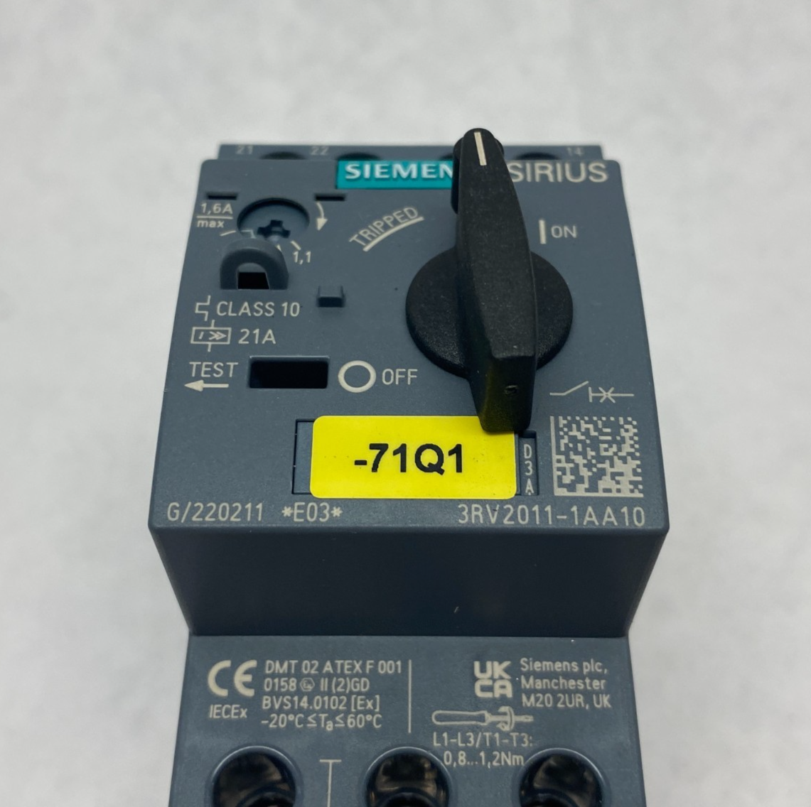 Siemens 3RV2011-1AA10 SIRIUS Motor Protection Circuit Breaker - Maverick Industrial Sales