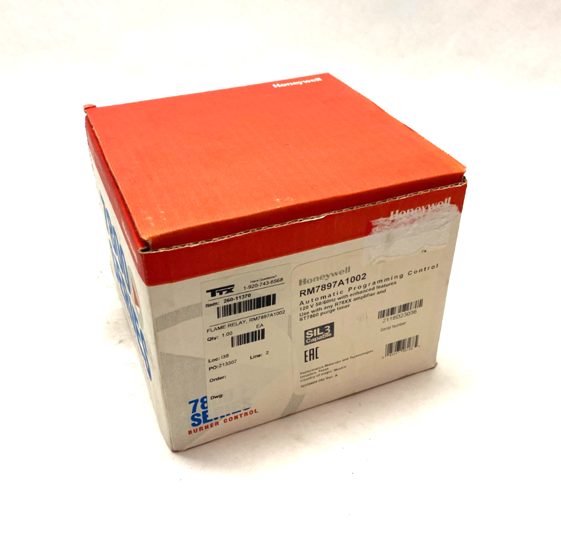 Honeywell RM7897A1002 Flame Safeguard Primary Burner Control On/Off 120V - New – Open box - Maverick Industrial Sales