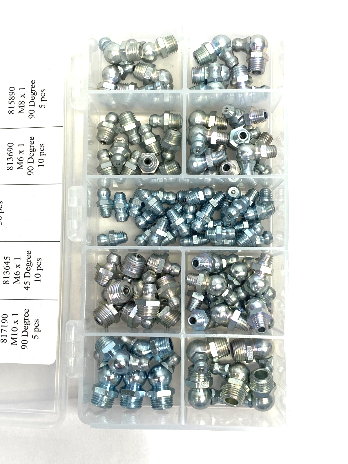 Kingfisher 52WN21 Metric Type Grease Fitting Kit 90 PCS - Maverick Industrial Sales