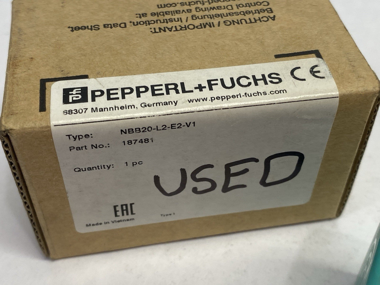 NBB20-L2-E2-V1 | Pepperl+Fuchs Inductive Cube Sensor, 4-LEDs, 187481 - Used - Maverick Industrial Sales