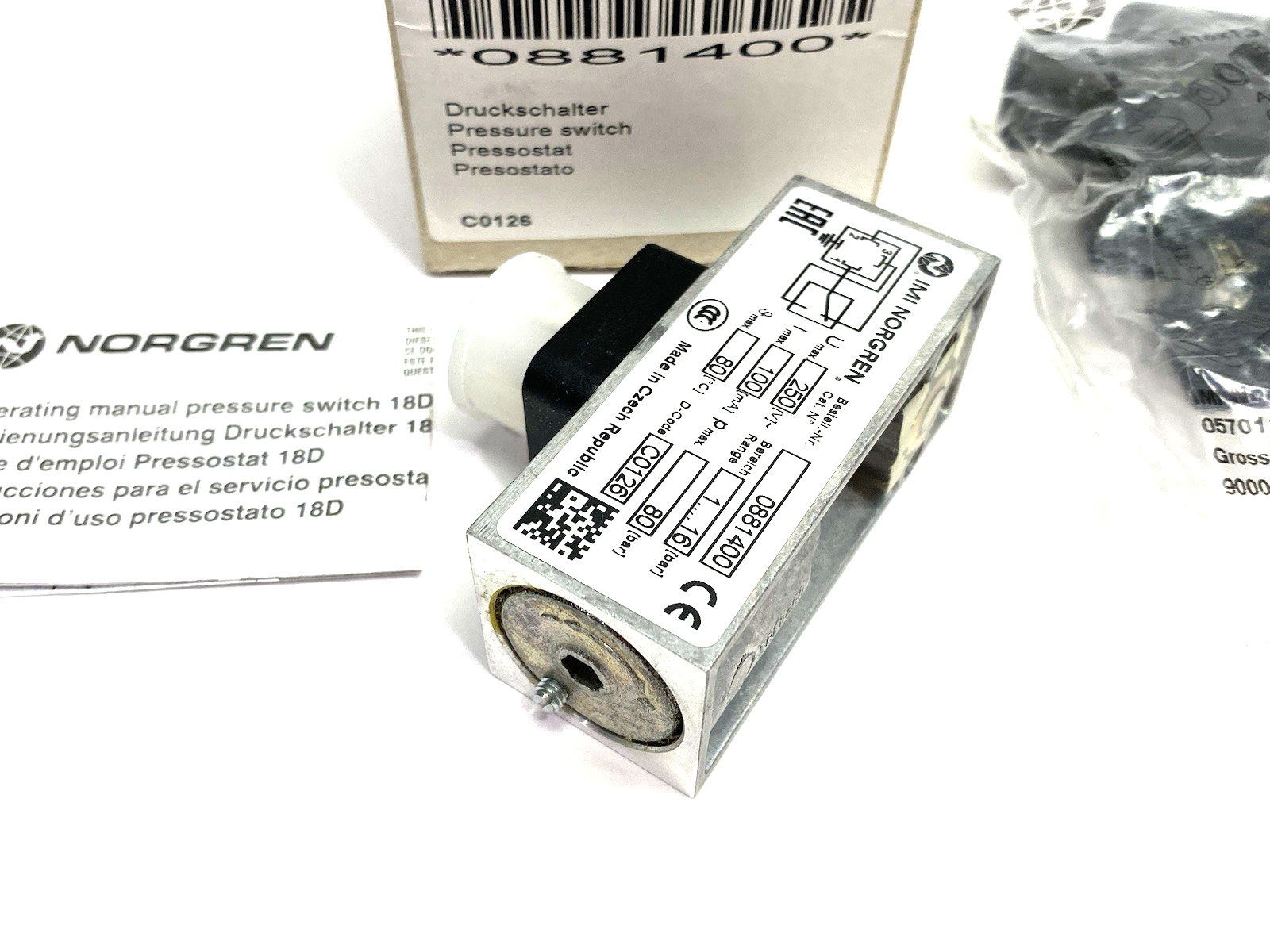 0881400 | IMI Norgren XSz Failure Indication Pressure Switch 1... 16bar - New – Open box - Maverick Industrial Sales