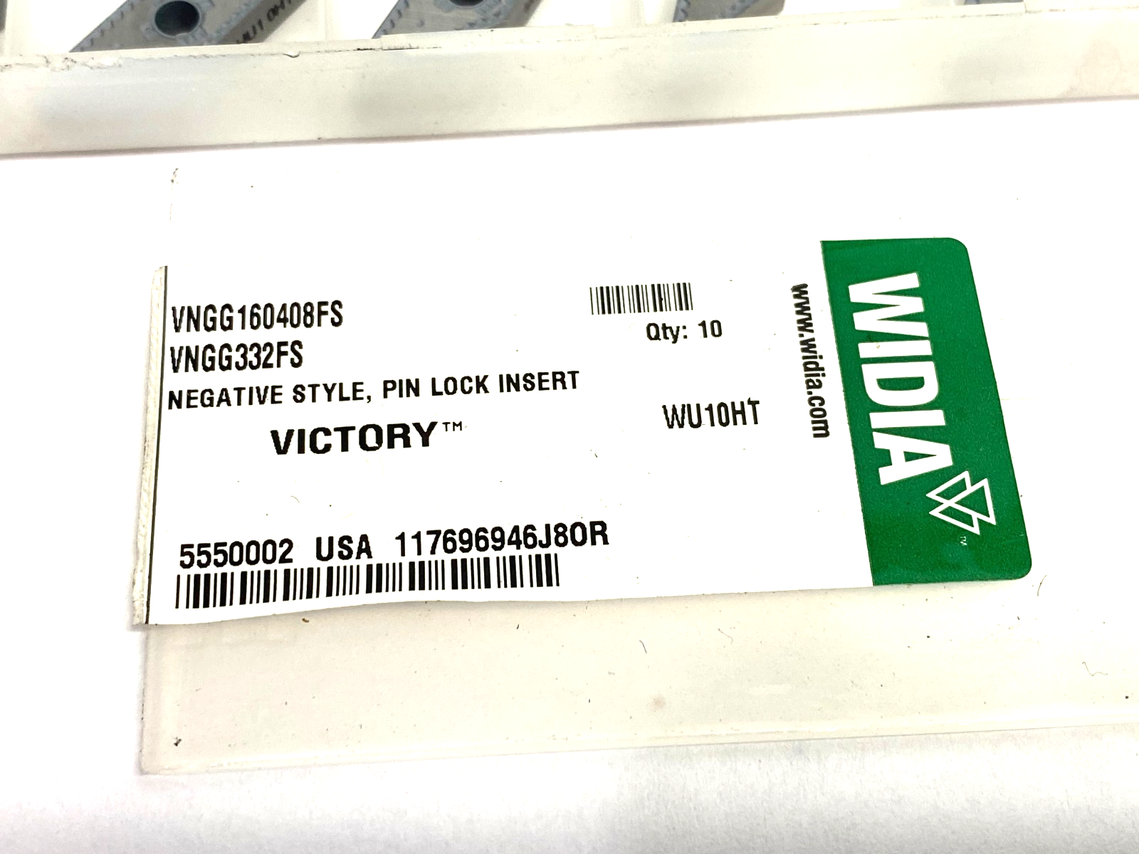 Widia 5550002 Victory™ Turning Insert Finishing Sharp VNGG160408FS PKG OF 10 - Maverick Industrial Sales