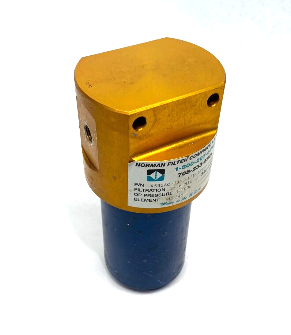 Norman Filter 4532AC-U345-LRF-DR2 High Pressure T-Type Filter 0.3-0.6 Micron - Maverick Industrial Sales
