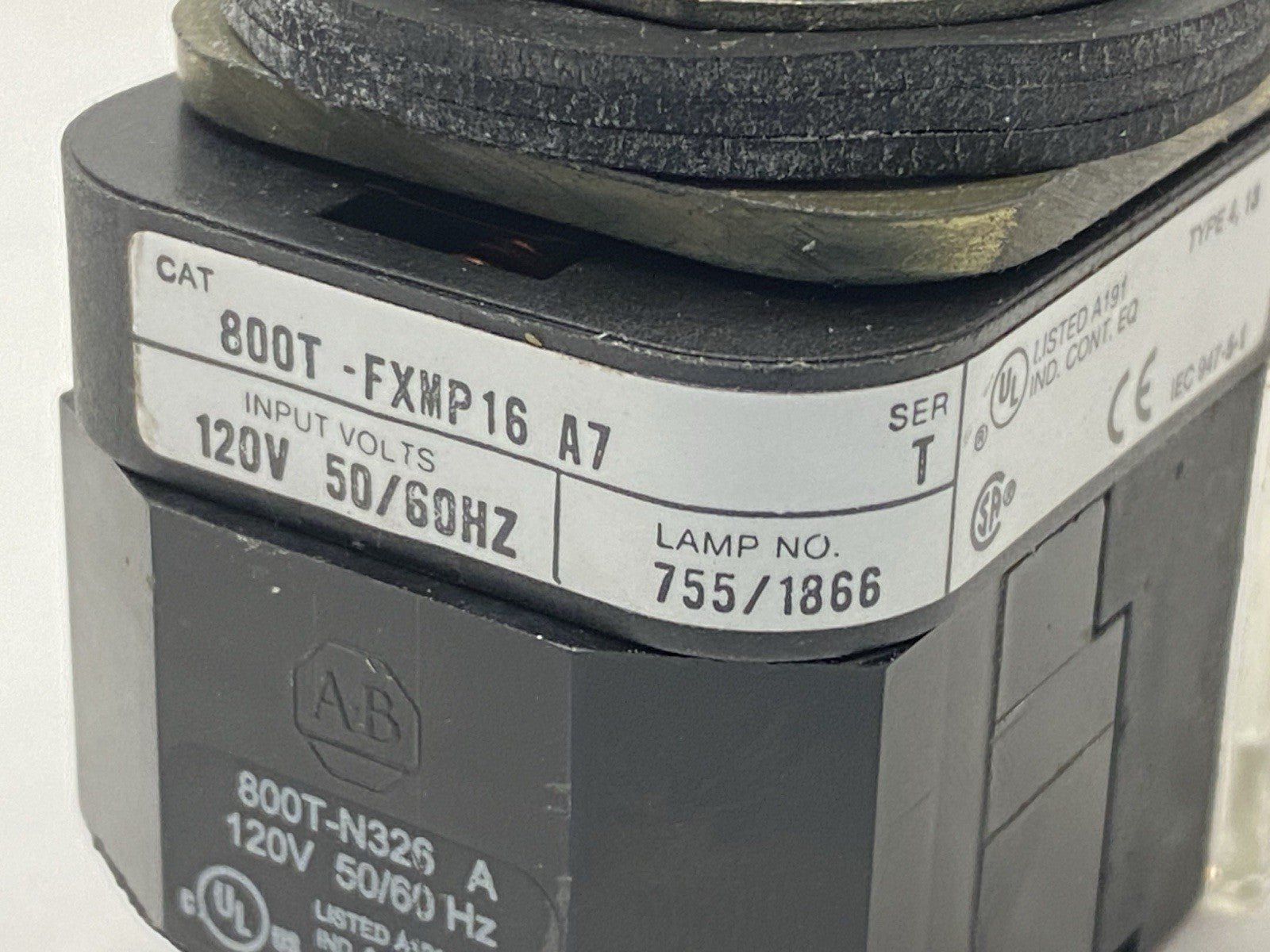 Allen Bradley 800T-FXMP16A7 Ser T Push-Pull Mushroom Button Clear 30mm 120V - Maverick Industrial Sales