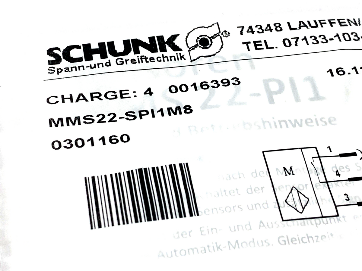 MMS22-SPI1M8 | Schunk Programmable Magnetic Switch MMS 22-PI1-S-M8-PNP 301160 - New - Maverick Industrial Sales