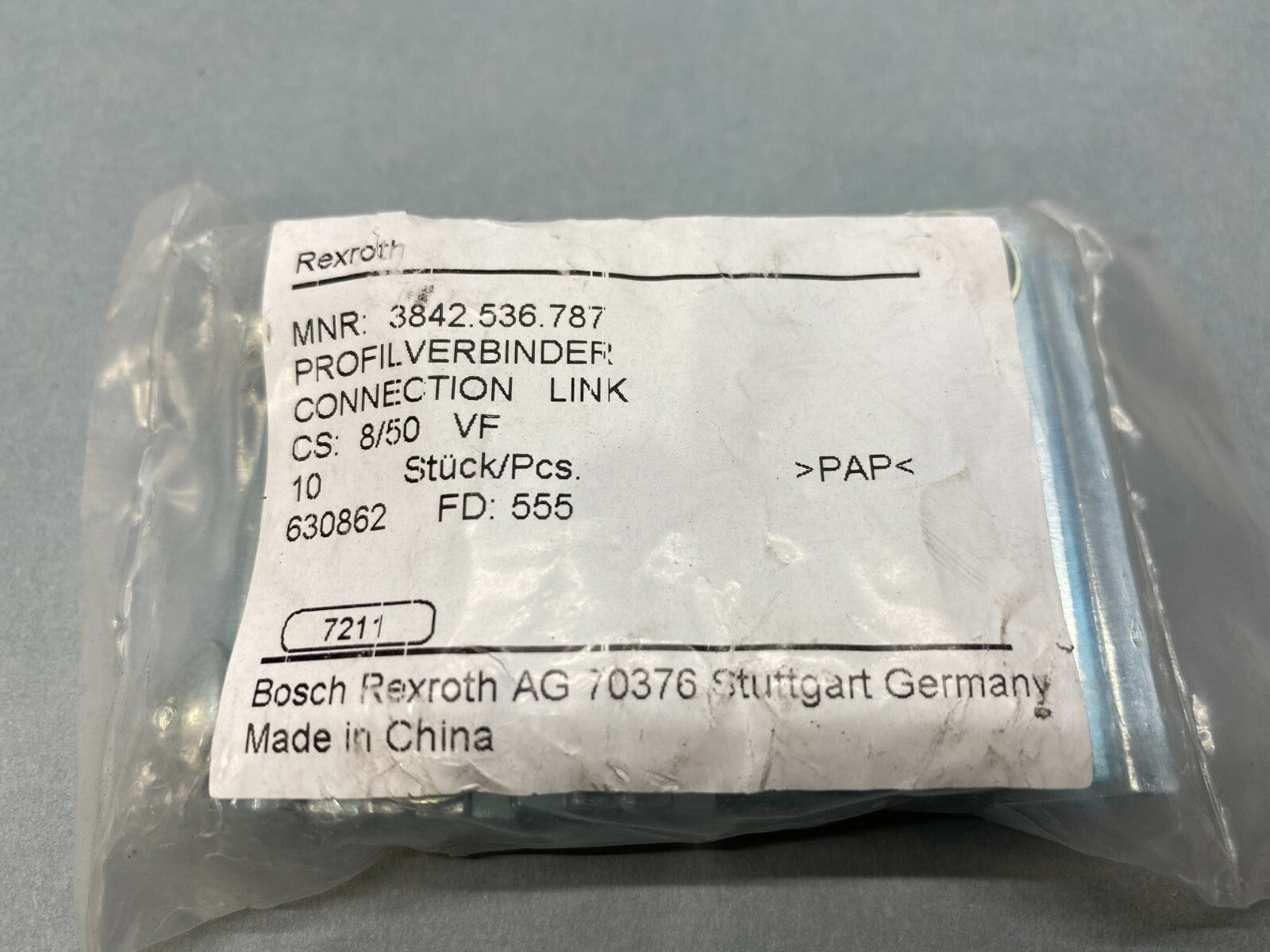 3 842 536 787 | Bosch Rexroth 3842536787 Connector Link PACK OF 10 - New - Maverick Industrial Sales