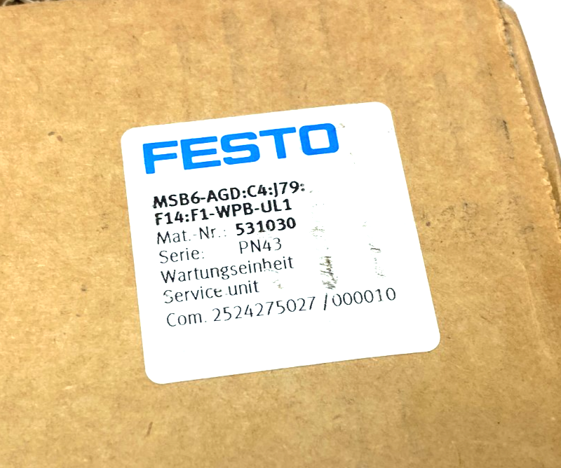 Festo MSB6-AGD:C4:J79:F14:F1-WPB-UL1 Combination Air Service Unit 531030 - Maverick Industrial Sales