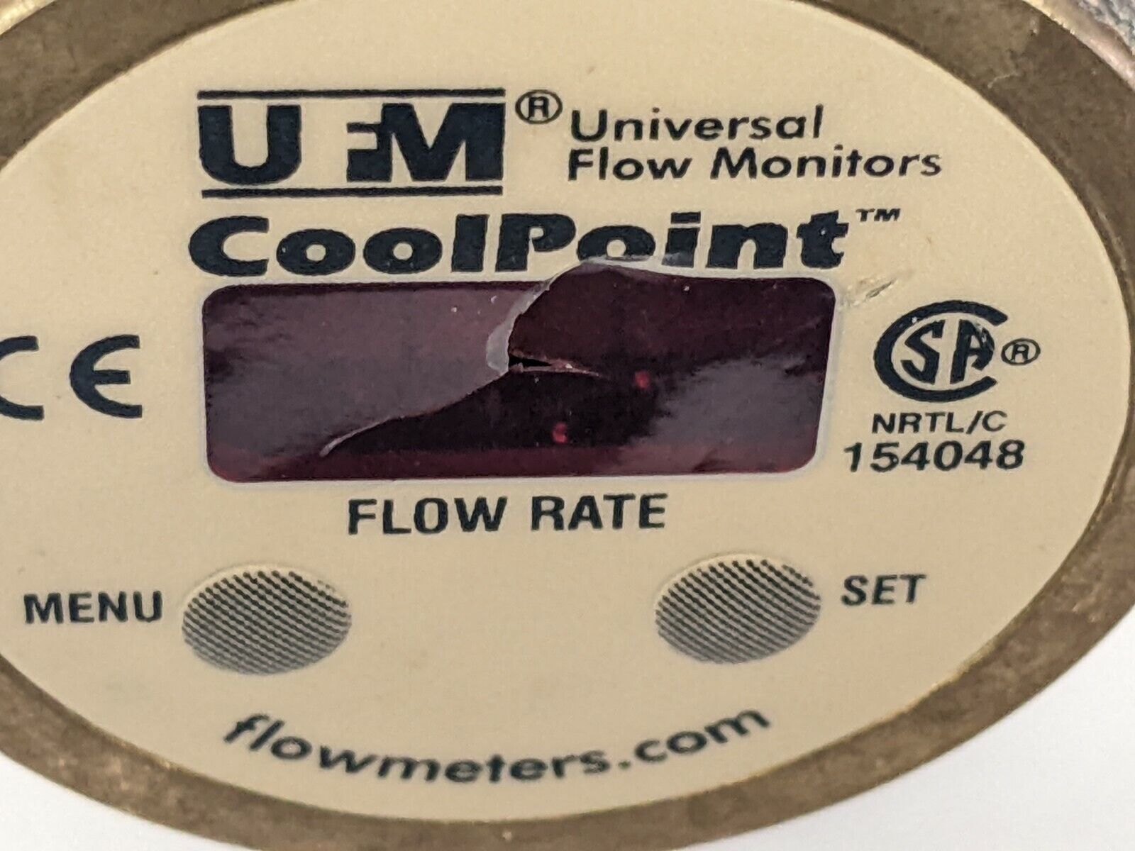 Universal Flow Monitors CP2 CoolPoint Vortex Shedding Flowmeter CRACKED DISPLAY - For parts or not working - Maverick Industrial Sales