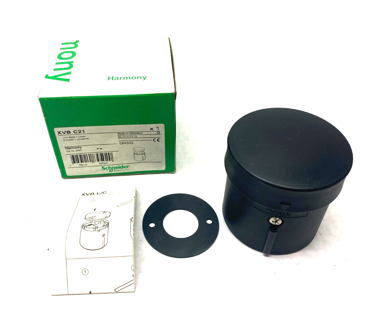 Schneider Electric XVB C21 Harmony Stack Light Beacon Base Unit + Cover 084502 - Maverick Industrial Sales