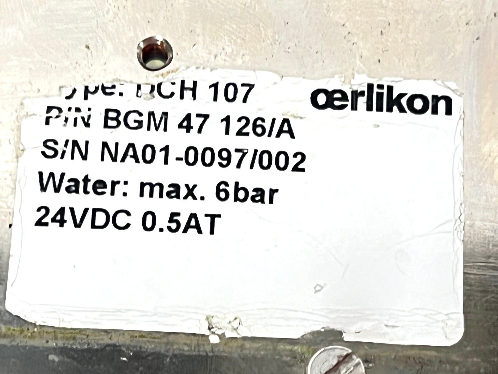 Balzers BGM47126 DCH 107 DC-Chopper BAD FITTINGS - Maverick Industrial Sales