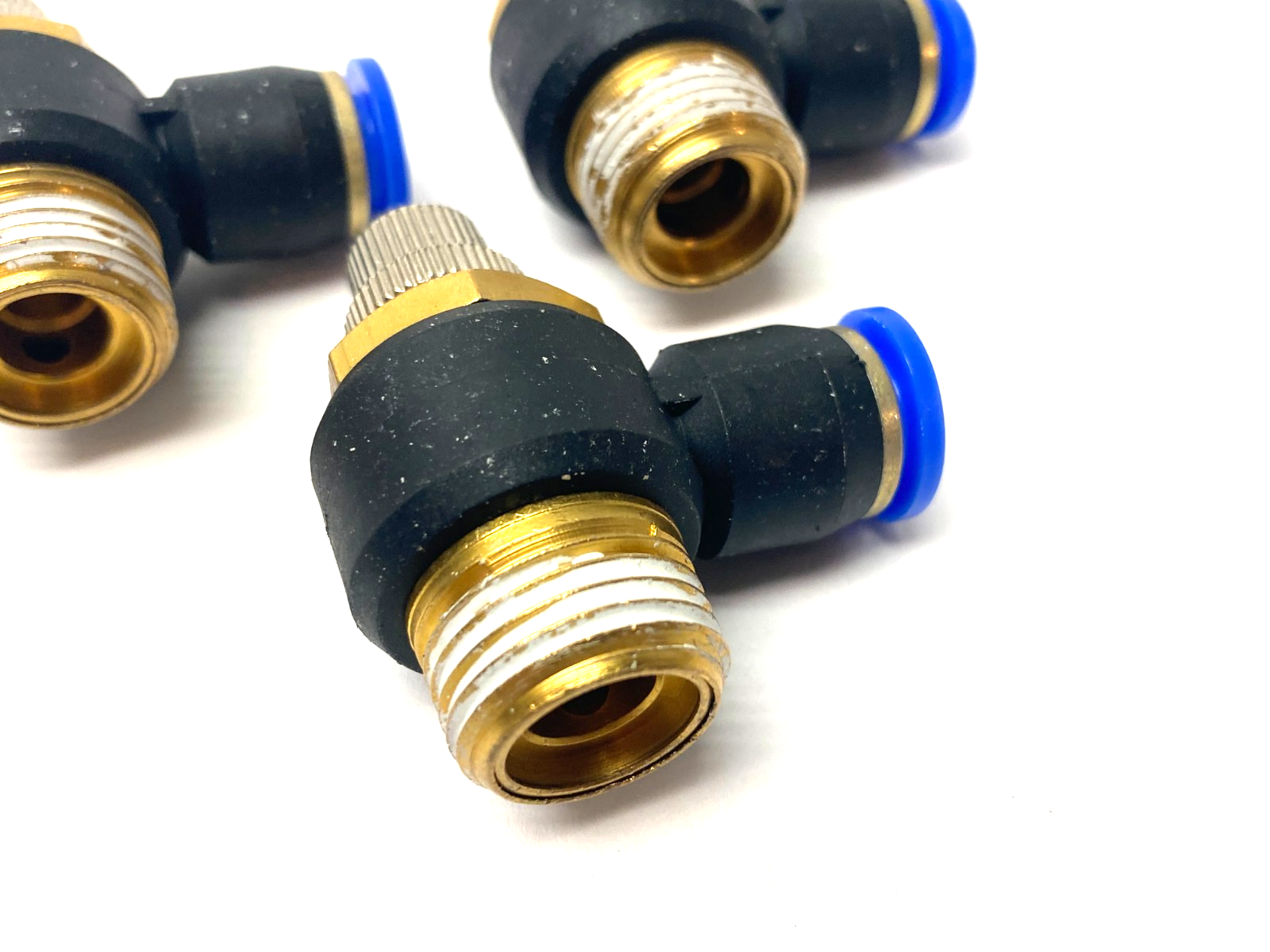 SNS JSC10-04 Flow Throttle/Speed Control Elbow Valve Fitting 10mm Tube LOT OF 3 - Maverick Industrial Sales
