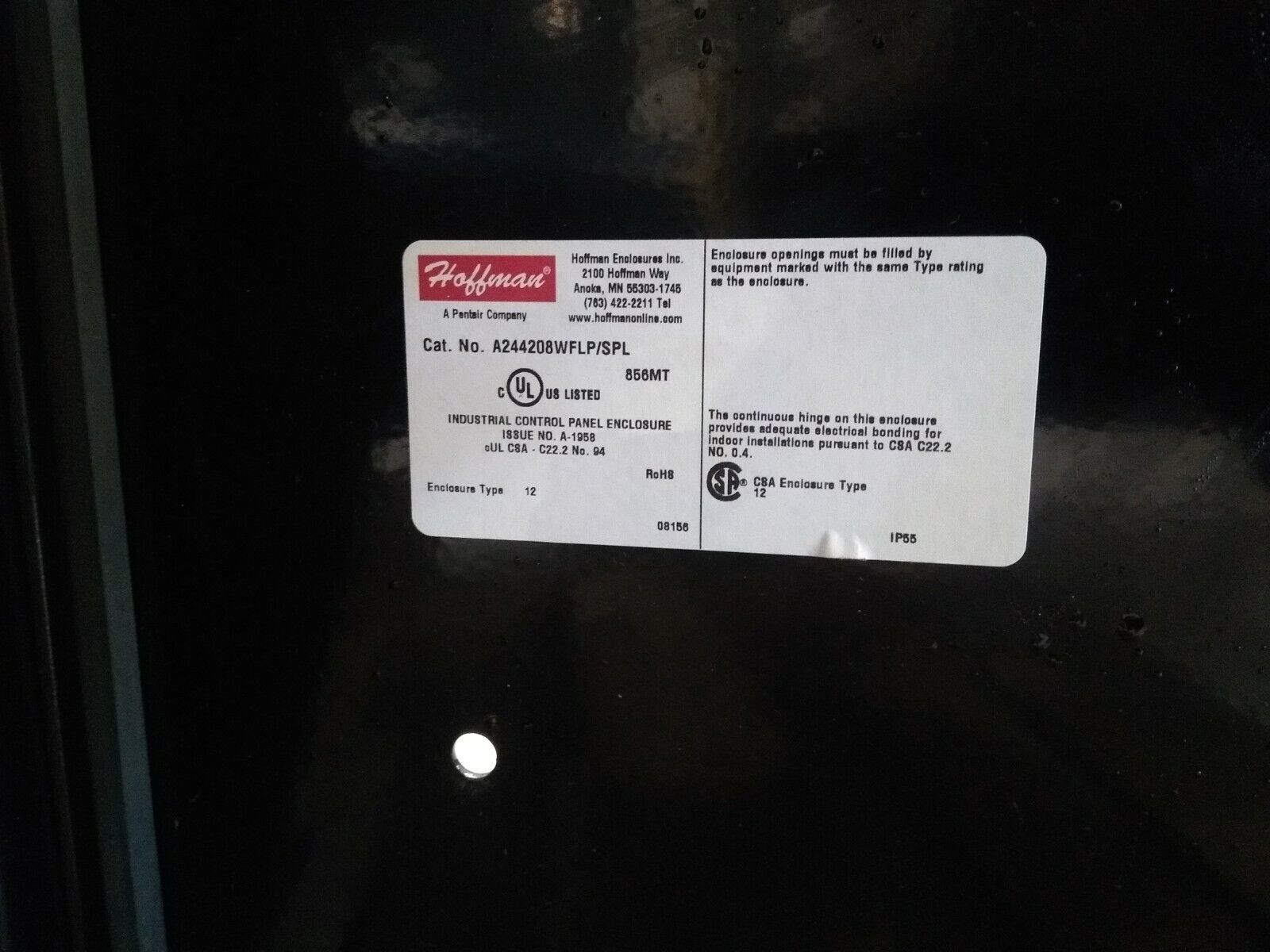 Hoffman A244208WFLP/SPL & A484812WFLP/SPL Combination Electrical Panel Enclosure - Maverick Industrial Sales