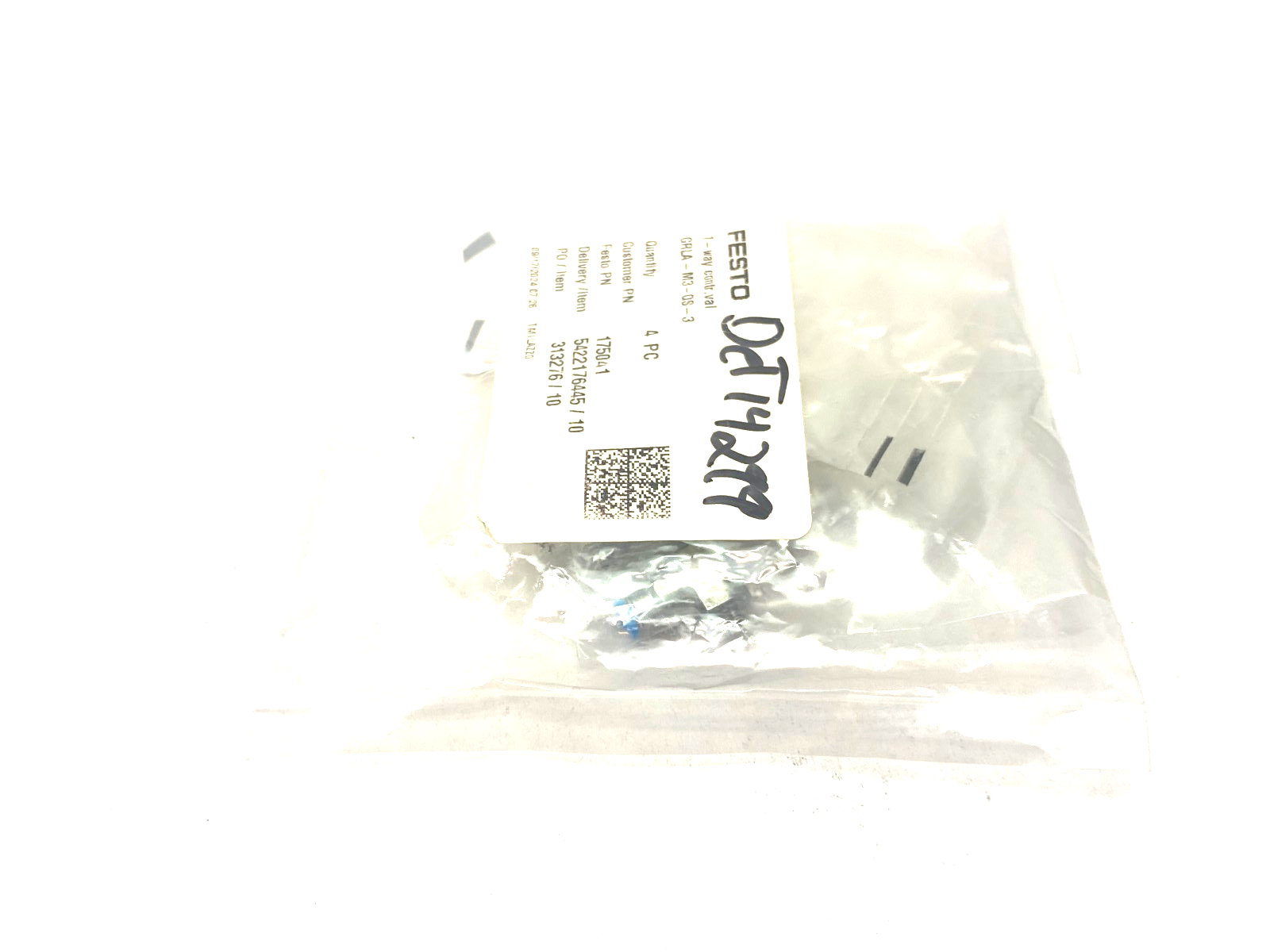 Festo GRLA-M3-QS-3 One-Way Flow Control Valve 175041 PKG OF 4 - Maverick Industrial Sales