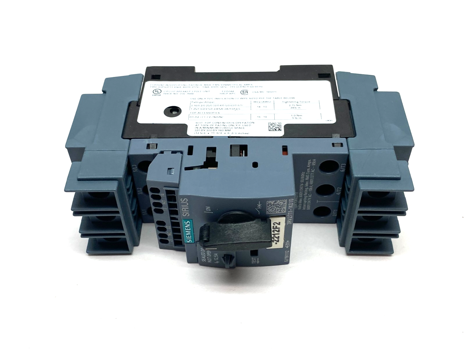 Siemens 3RV2711-1KD10 SIRIUS Motor Protector Circuit Breaker Frame Size S00 - Maverick Industrial Sales