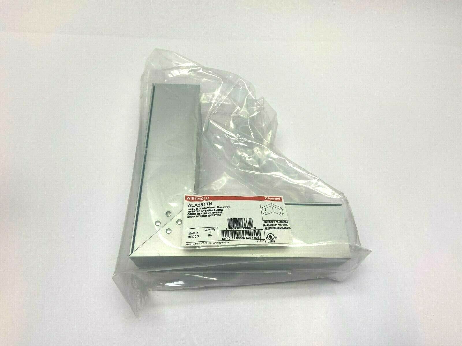 Wiremold ALA3817N Isoduct Aluminum Raceway Inverted Internal Elbow BOX OF 4 - Maverick Industrial Sales