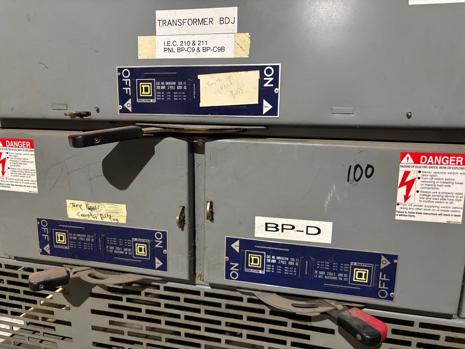 Square D QED 2 Power Style Switchboard 3000A, (5) QMB364W (2) QMB363TW, QMB365W - Maverick Industrial Sales