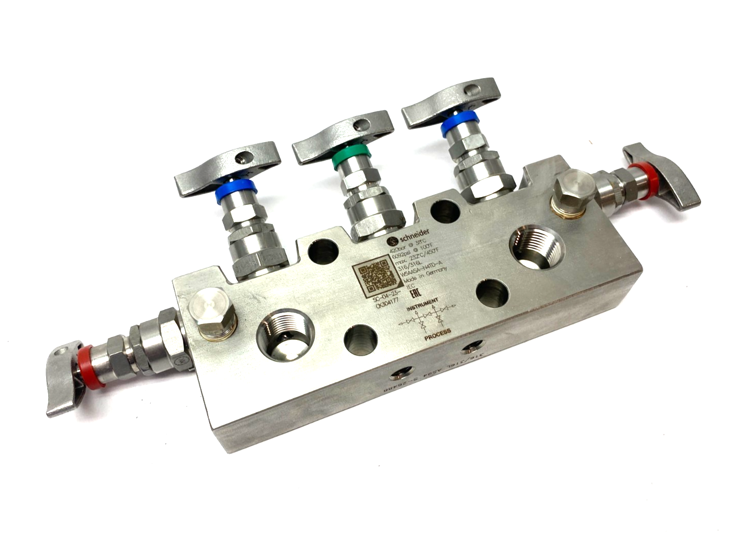 Schneider W5AASA-N4TD-A Stainless Steel 5-Valve Manifold 6092psi/420bar - Maverick Industrial Sales