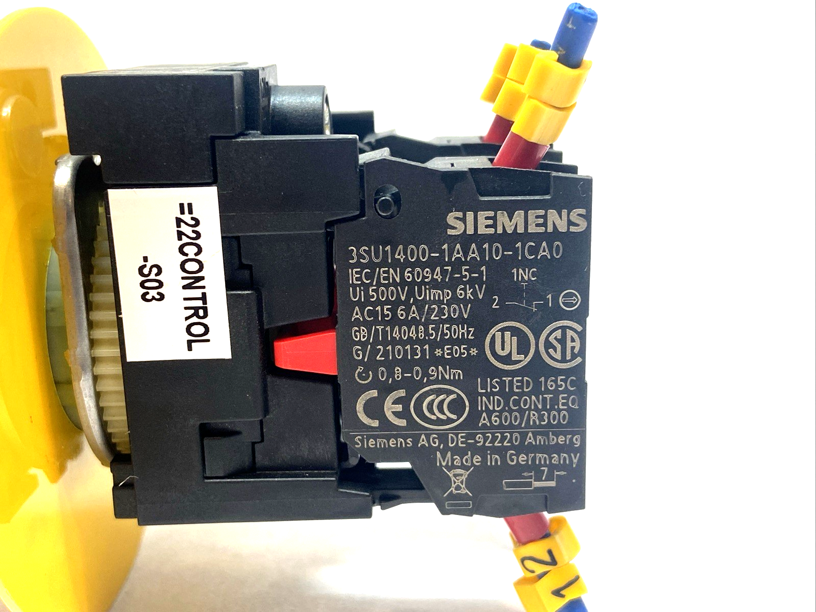 3SU1100-1HB20-1CG0 | Siemens Emergency Stop Red Mushroom Button - Used - Maverick Industrial Sales