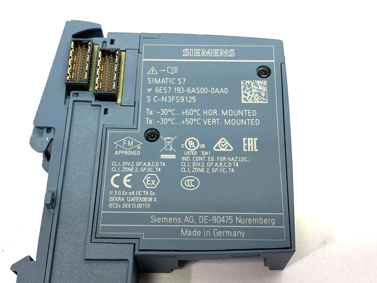 Siemens 6ES7193-6AS00-0AA0 SIMATIC ET 200SP Bus Adapter, w/ 6ES7193-6BN00-0NE0 - Maverick Industrial Sales