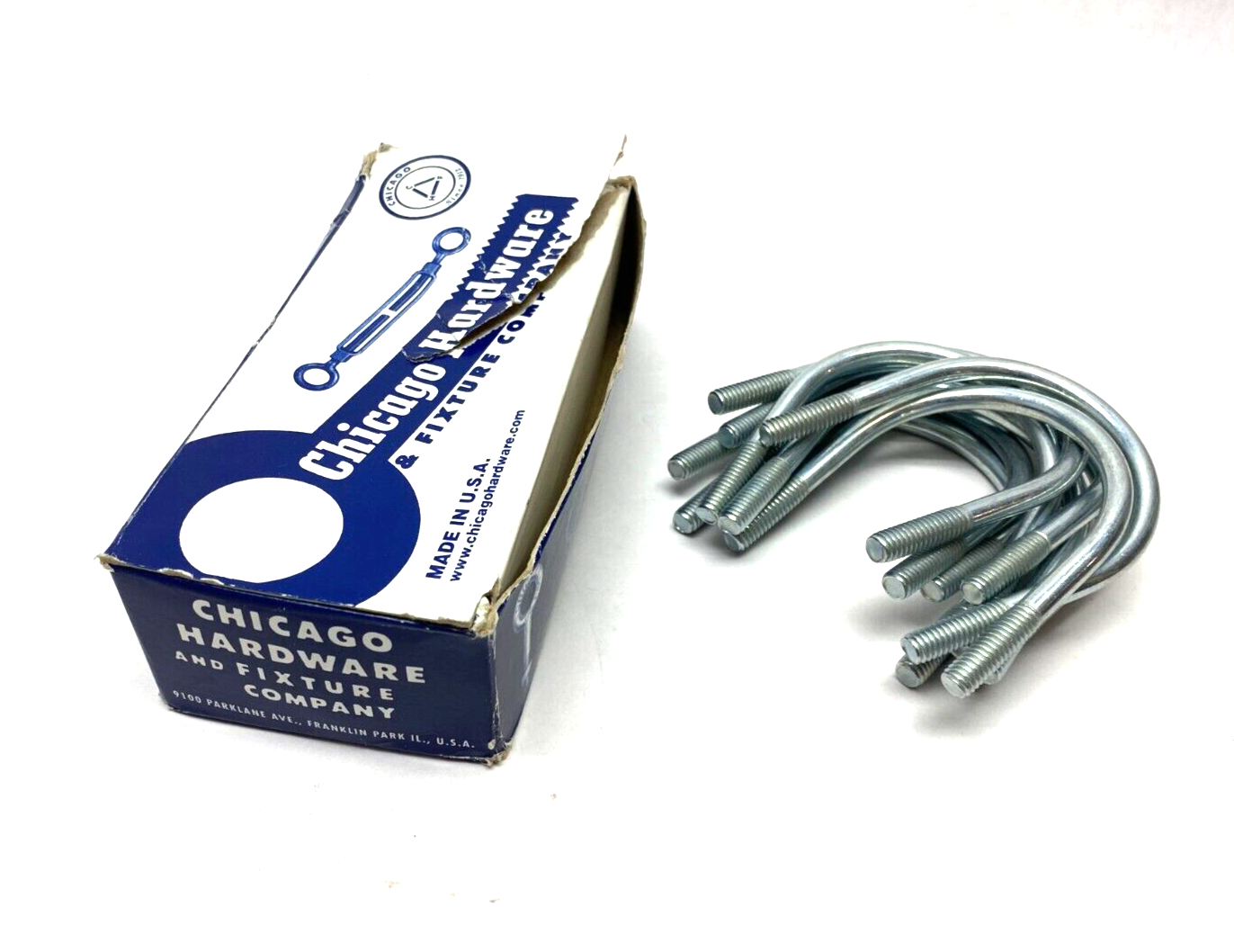 Chicago Hardware 50065 4 U-Bolts for 2" Pipe BOX OF 10 NO NUTS - Maverick Industrial Sales