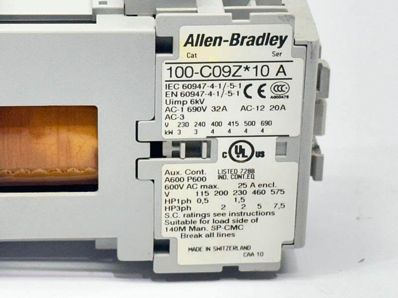 Allen Bradley 100-C09ZJ10 Ser A Contactor 25A 600V 24VDC Coil - Maverick Industrial Sales