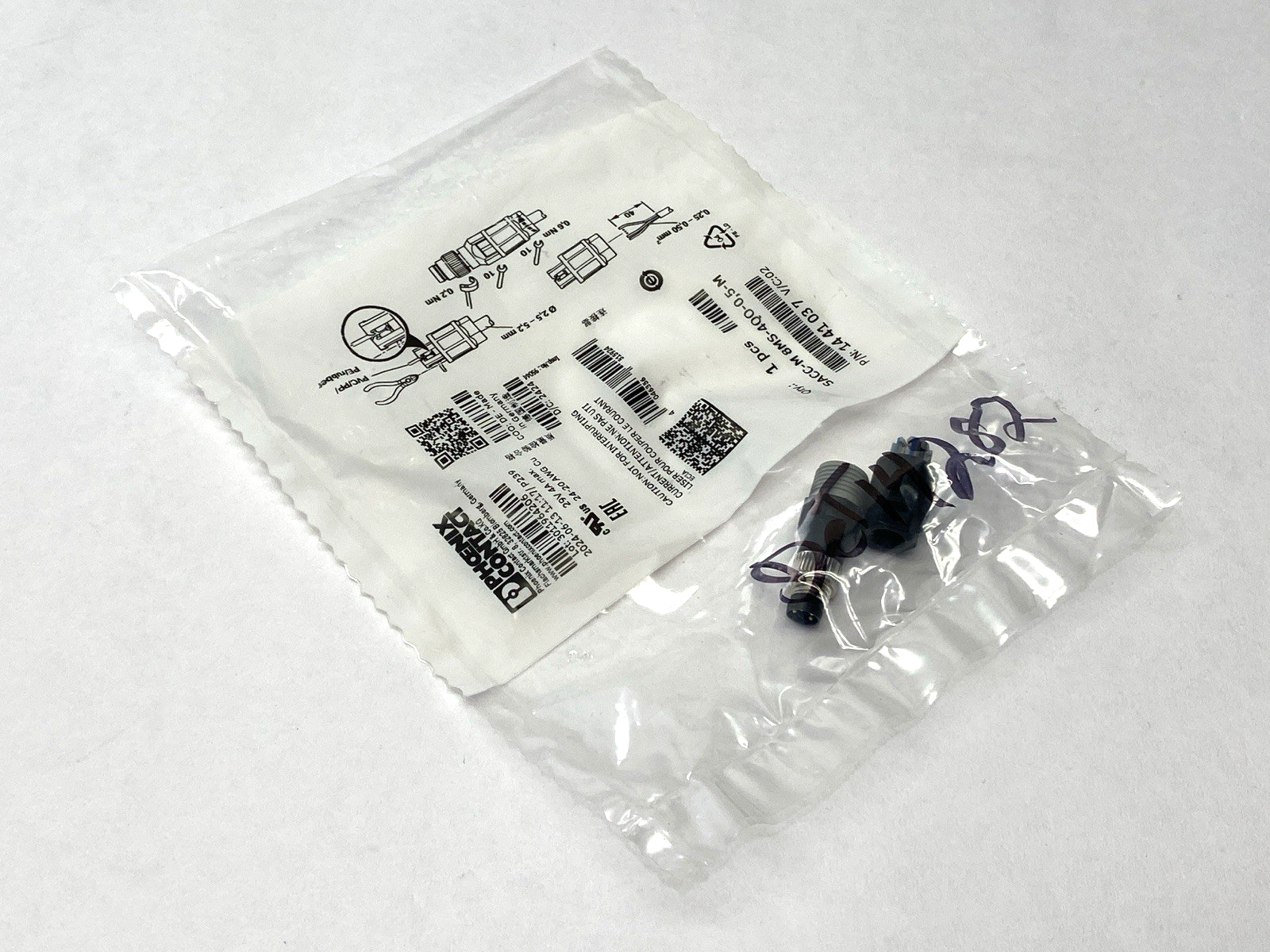 Phoenix Contact SACC-M8MS-4QO-0,5-M Sensor Connector 4-Pin Straight M8 1441037 - Maverick Industrial Sales