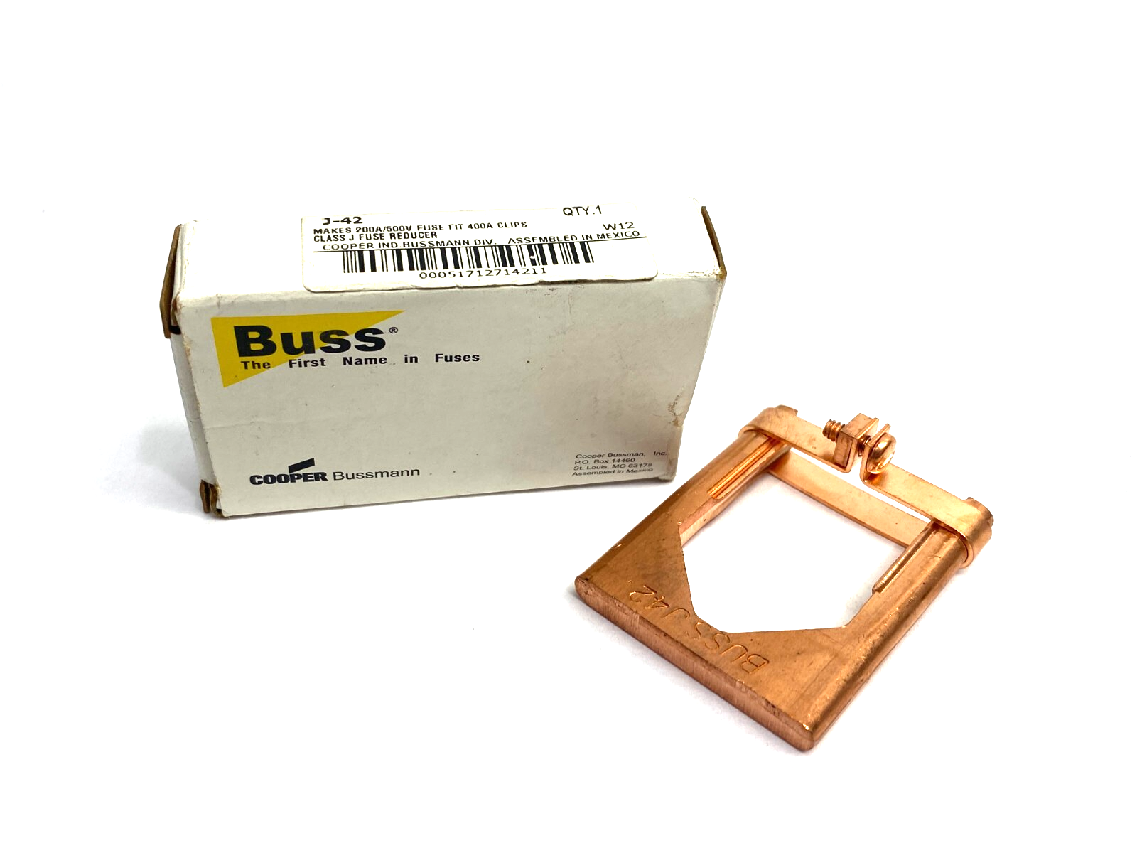 Cooper Bussmann J-42 Fuse Reducer Clip Makes 200A 600V Fit 400A BOX OF 1 - Maverick Industrial Sales