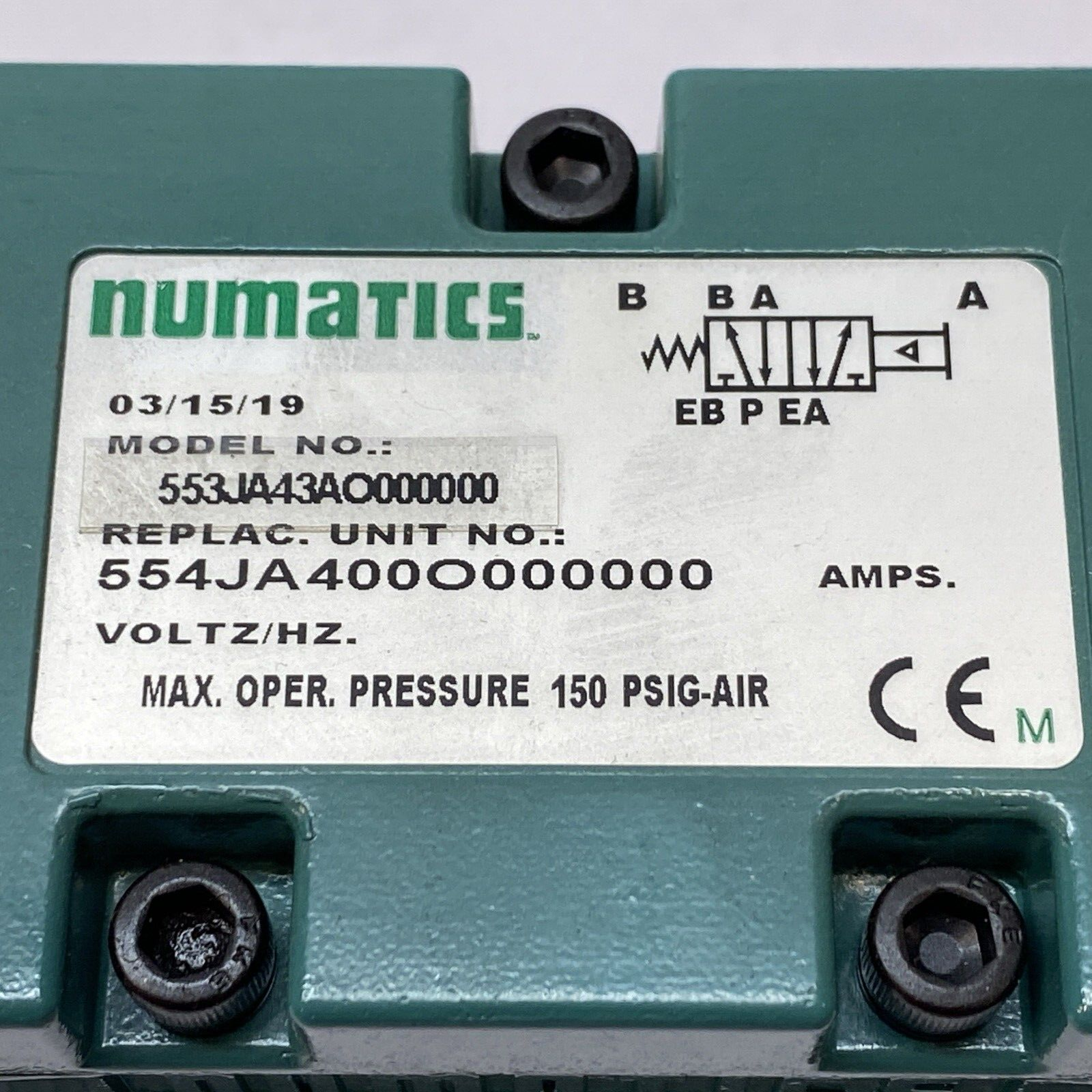 553JA43AO000000 | Numatics Air Pilot Valve - New – Open box - Maverick Industrial Sales
