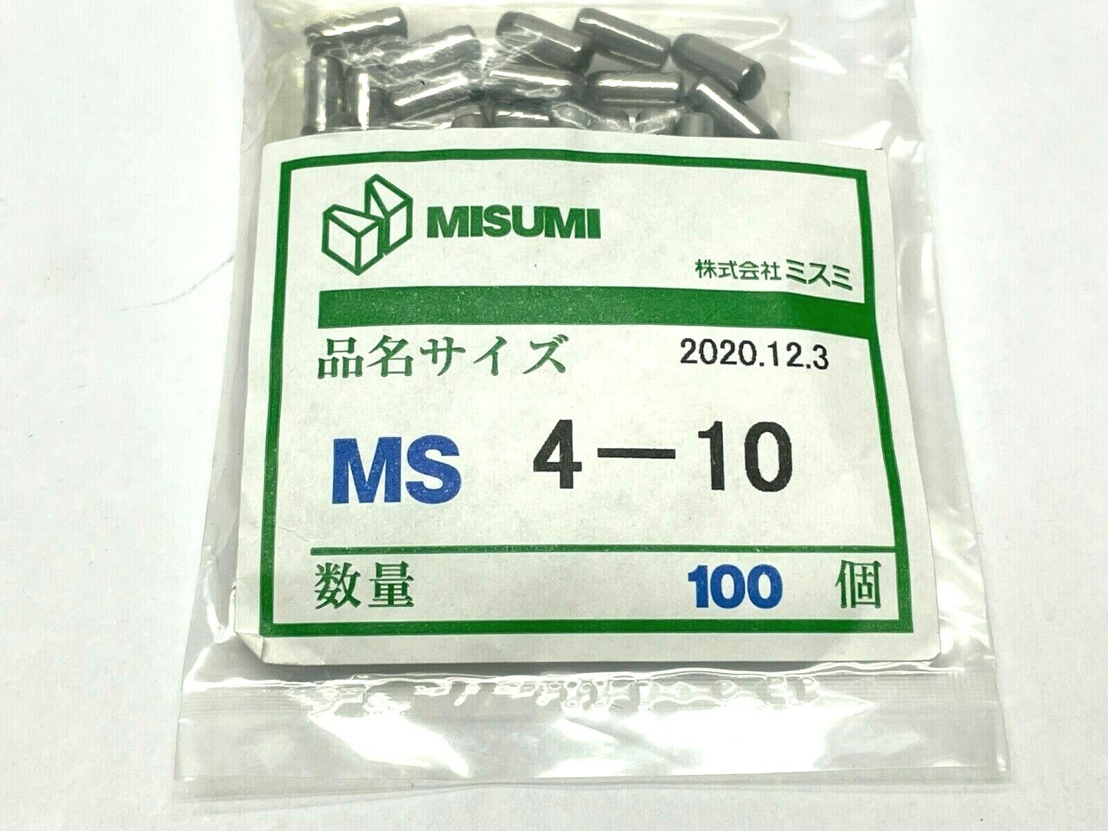 MiSUMi MS4-10 Straight Dowel Pins PKG OF 100 - Maverick Industrial Sales
