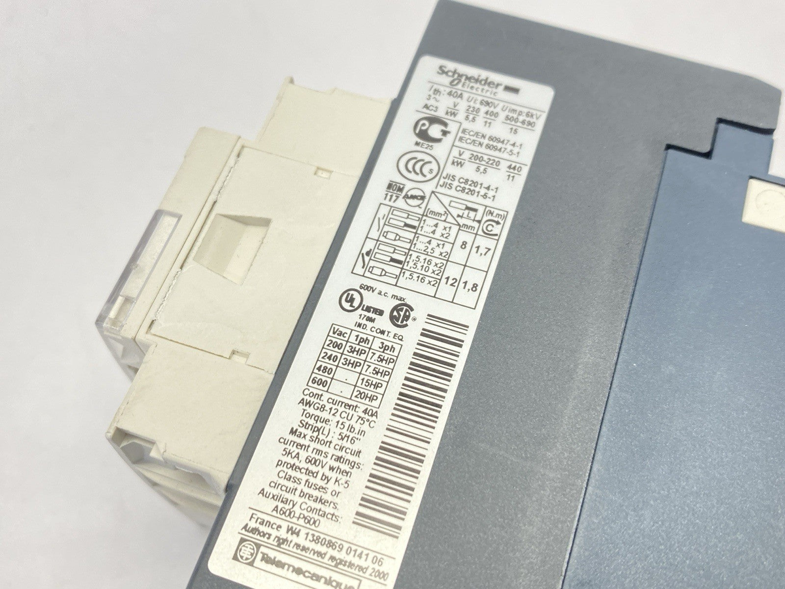 Schneider Electric LC1DT40BL IEC Contactor 4P 40A 24VDC Coil - Maverick Industrial Sales