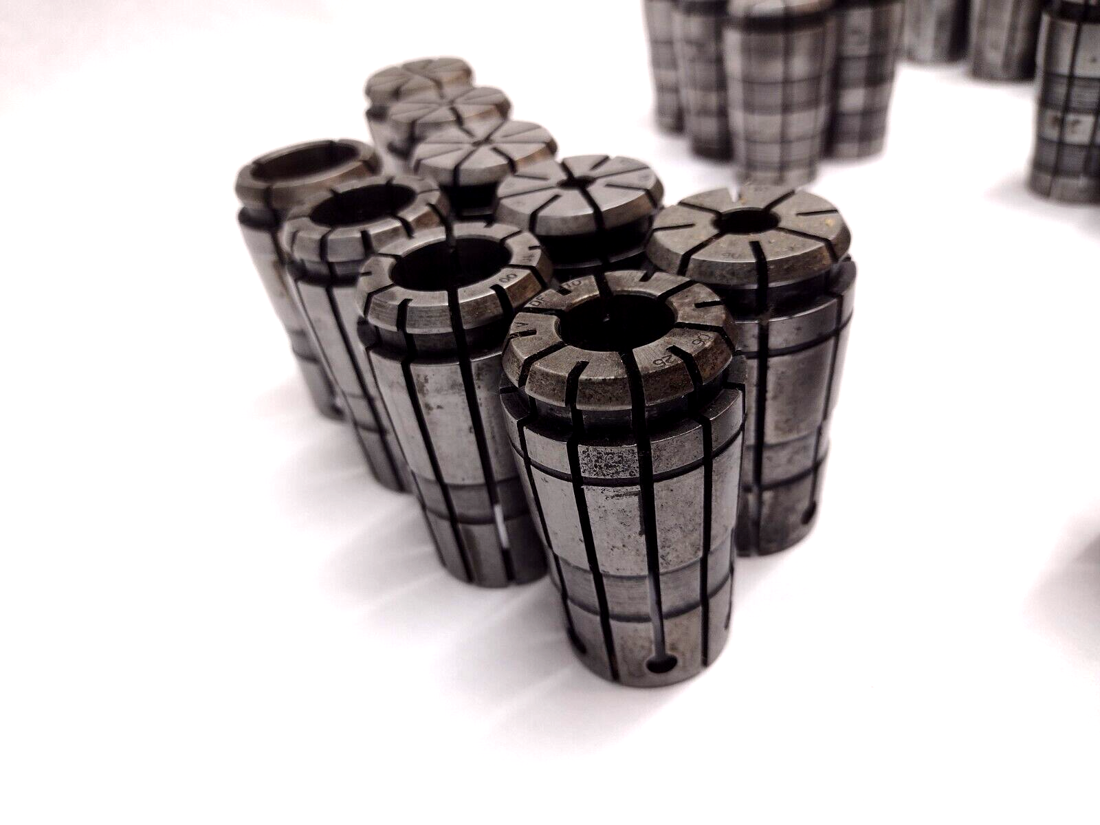 69 Pieces | Assorted CNC Spring Collets LOT OF 69 - Used - Maverick Industrial Sales