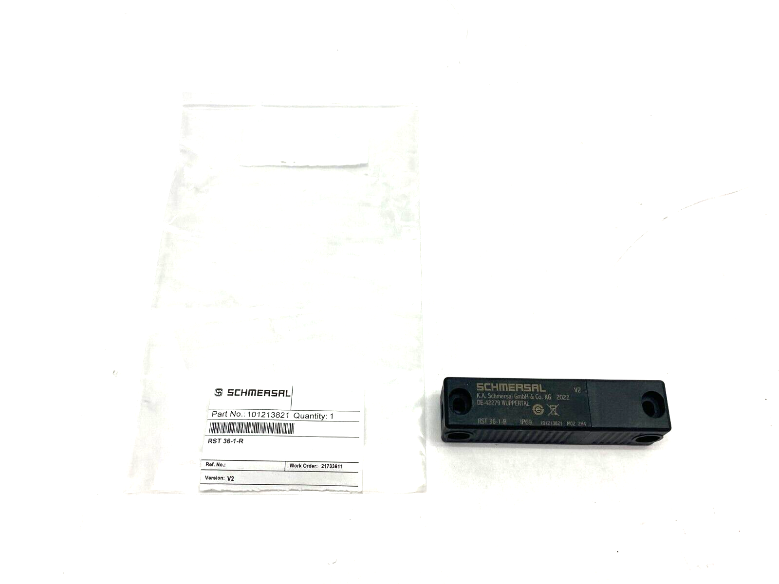 Schmersal 101213821 Magnetic Latching Safety Sensor Actuator, RST 36-1-R - Maverick Industrial Sales