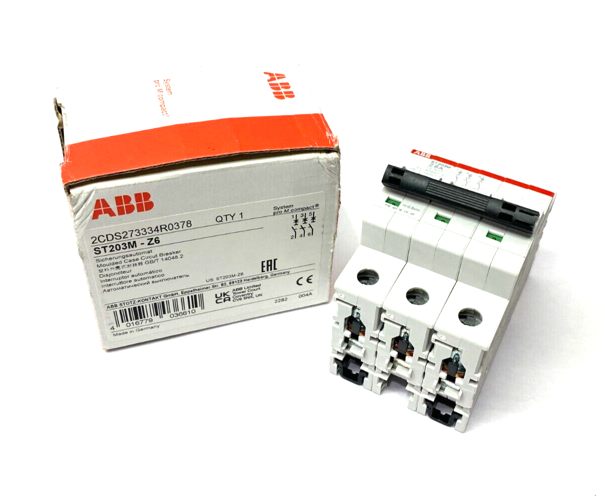 ABB 2CDS273334R0378 proM compact System Circuit Breaker 3-Pole ST203M-Z6 - Maverick Industrial Sales