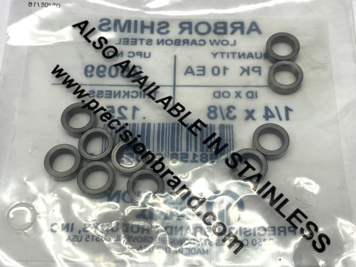 25099 | Precision Brand 1/4″ I.D. x 3/8″ O.D. x 0.125″ Steel Shims 10PK LOT OF 3 - New - Maverick Industrial Sales