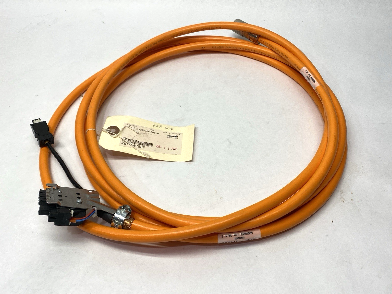 R9145022287 | Bosch Rexroth Hybrid Servo Motor Cable 5m RHB2-011BAB-NN-005,0 - New Other - Maverick Industrial Sales