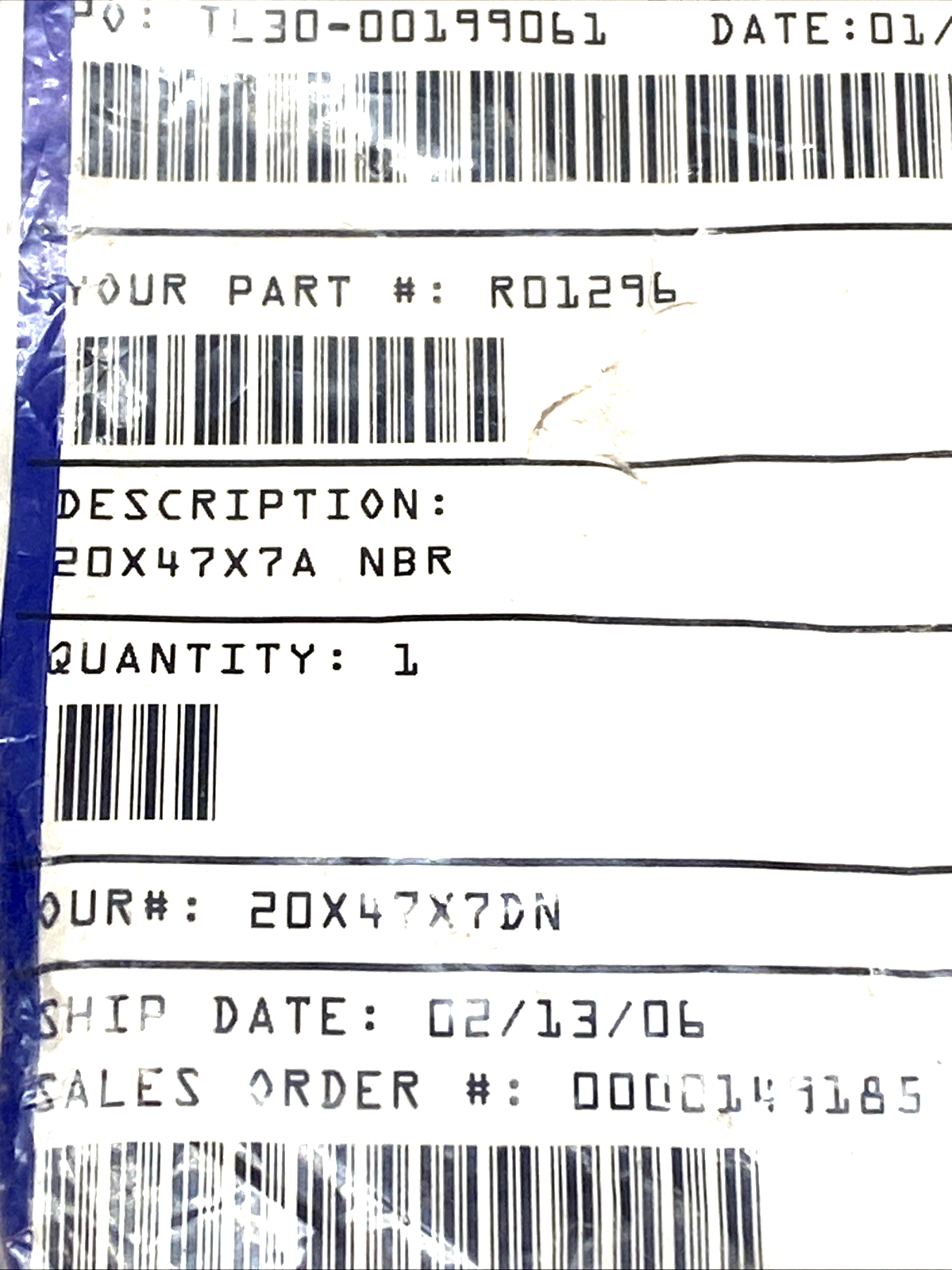 ISP International R01296 Seal 20X47X7A NBR LOT OF 5 - Maverick Industrial Sales