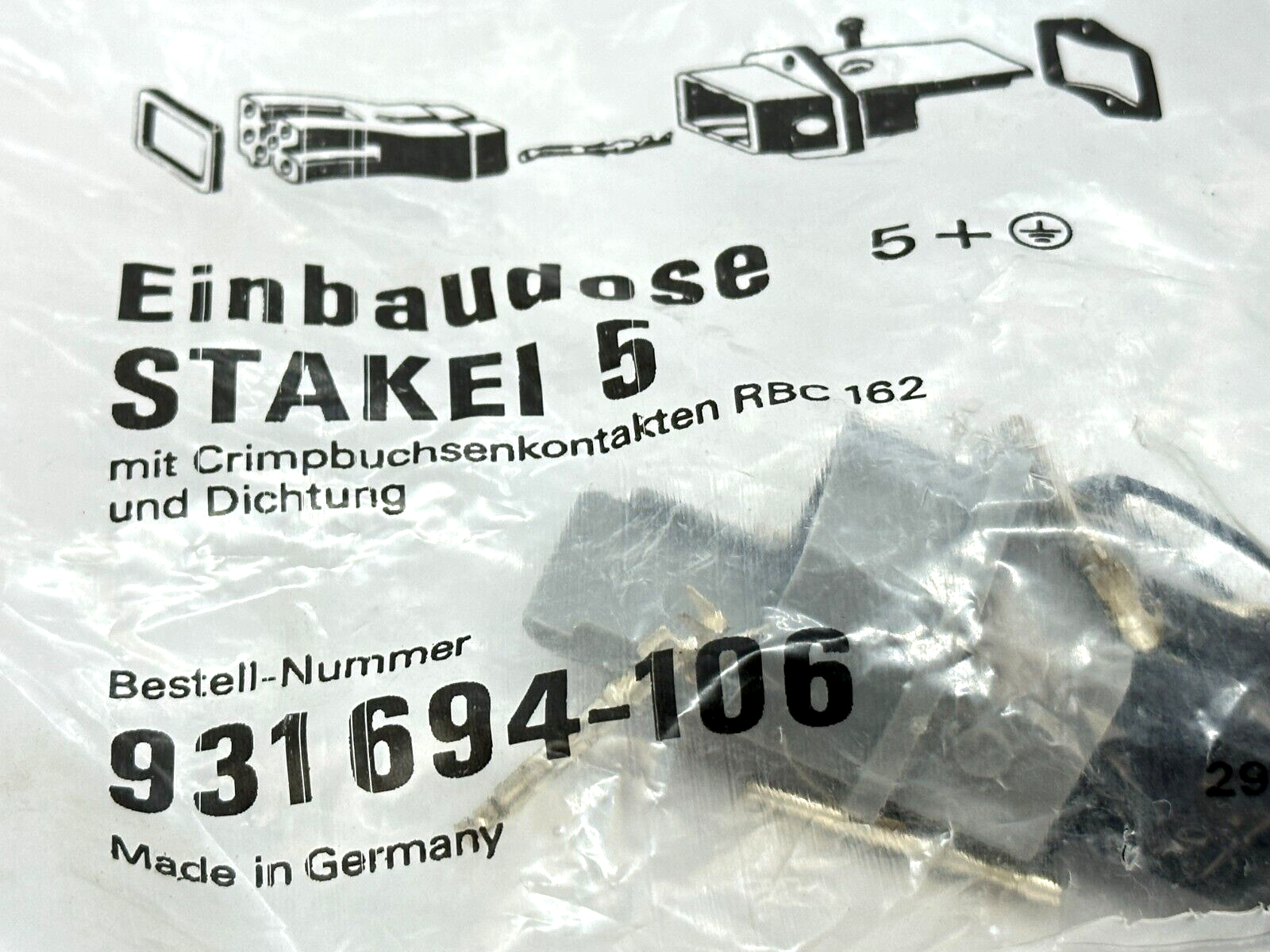 Hirschmann 931694-106 STAKEI 5 Grey Panel Mount Connector LOT OF 2 - Maverick Industrial Sales