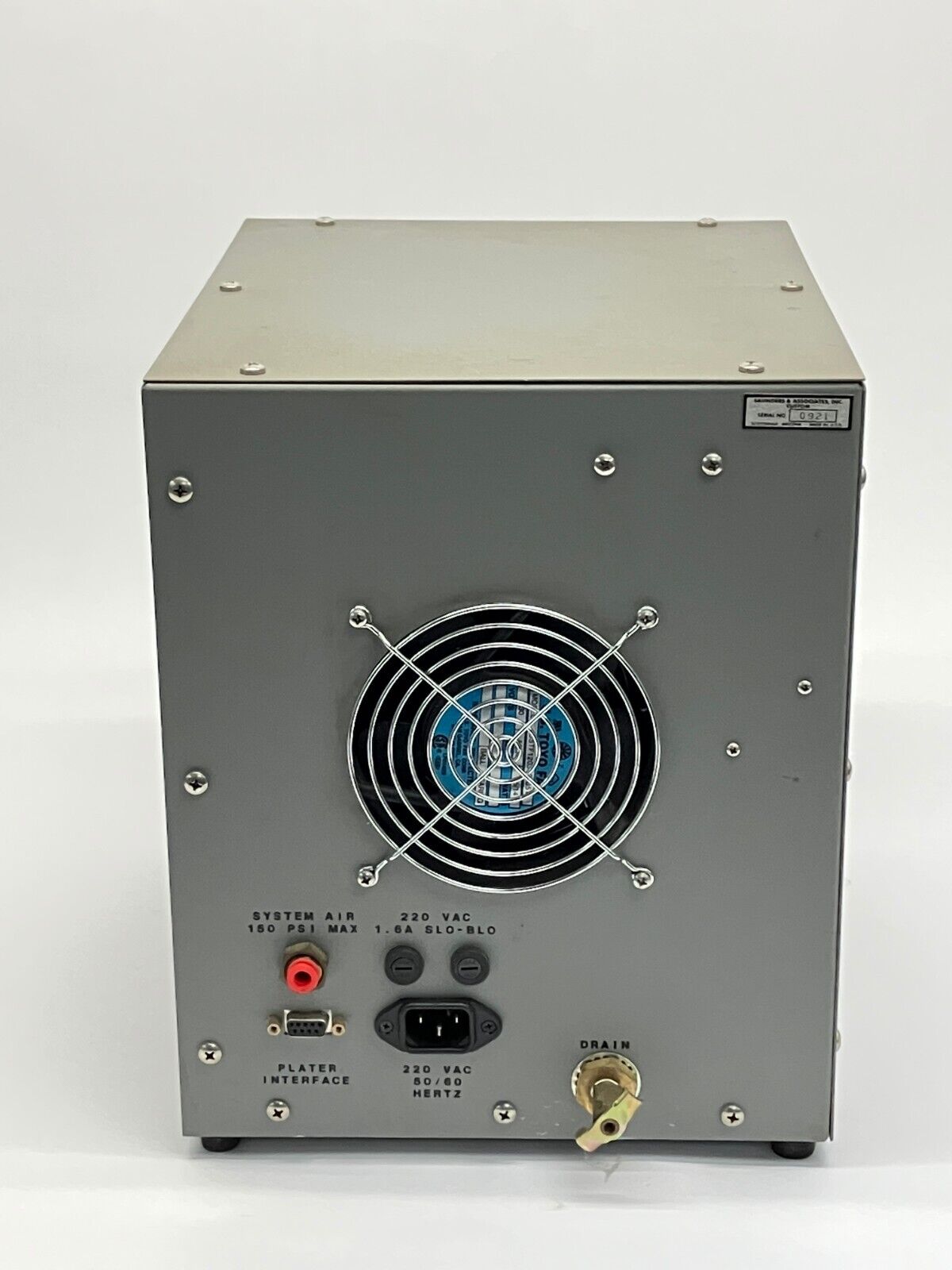 Saunders & Associates 55B Water Cooling Vacuum Chamber 220VAC - Maverick Industrial Sales