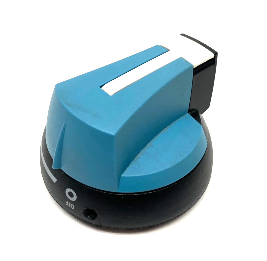 140F2111 | Socomec Round Rotary Disconnect Handle, Blue/Black - New – Open box - Maverick Industrial Sales