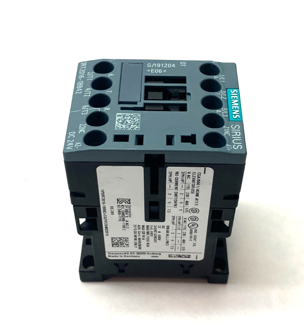 Siemens 3RT2016-1BB42 Sirius Power Contactor - Maverick Industrial Sales