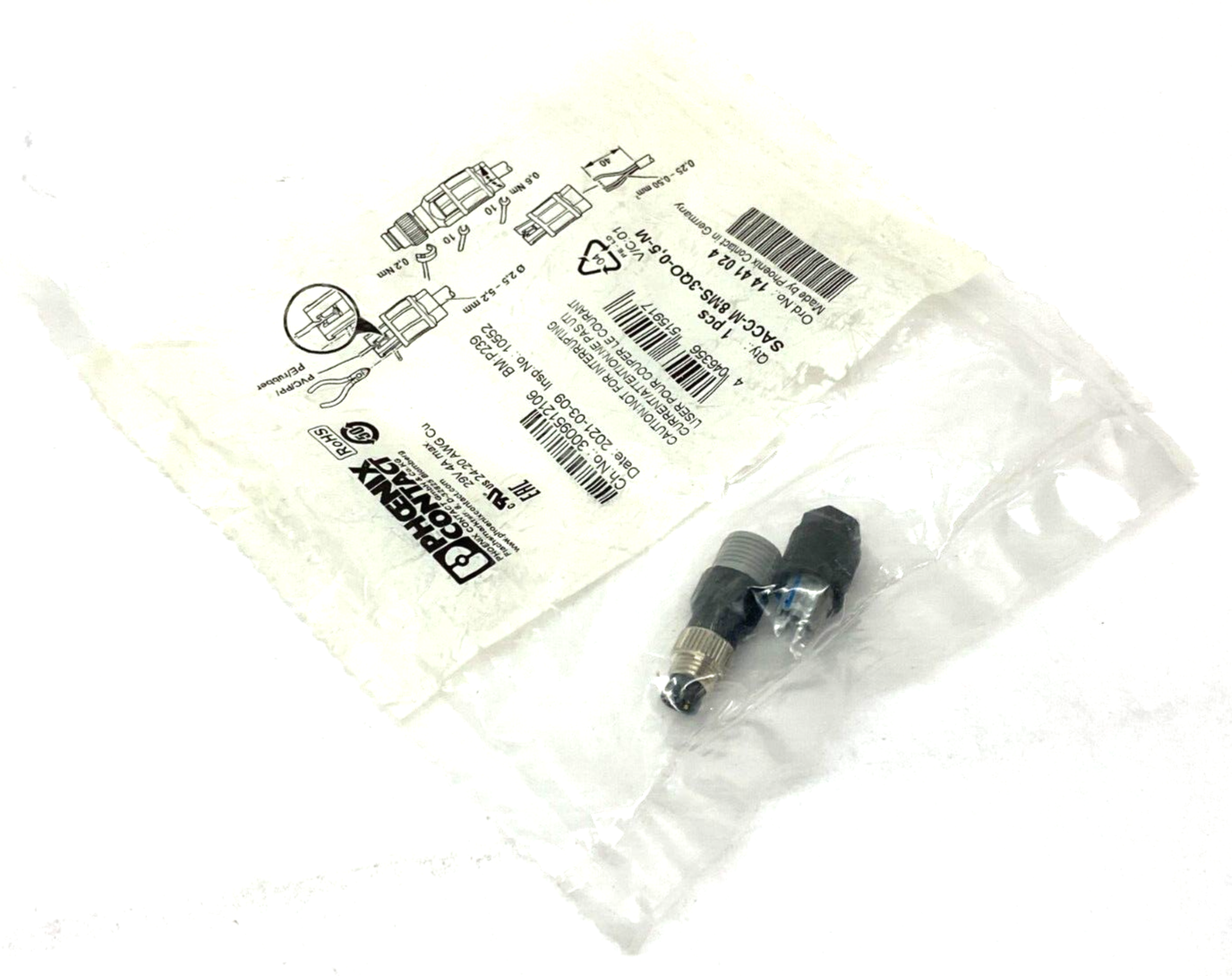 Phoenix Contact SACC-M 8MS-3QO-0,5-M Circular Plug In Connector 1441024 - Maverick Industrial Sales