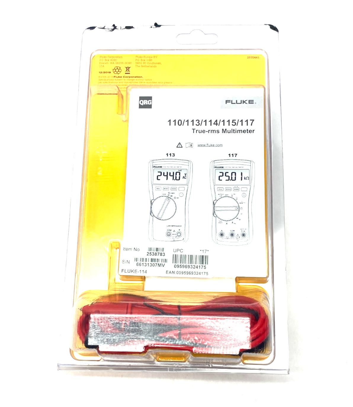 Fluke 114 True-rms Digital Multimeter Kit 2538783 - Maverick Industrial Sales
